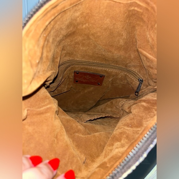 Patricia Nash Twisted Woven Collection Luzille Backpack Shoulder White - Picture 15 of 16